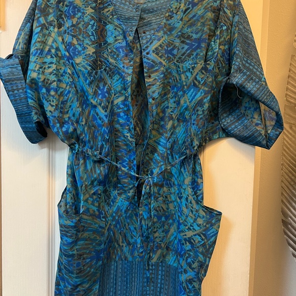 Collective Concepts Blue dress size small abstract print - Picture 3 of 5